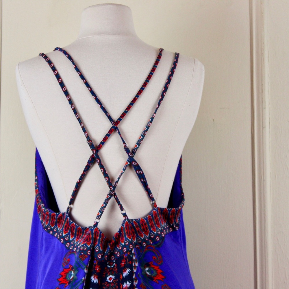 Ecote Urban Outfitters Purple Strappy Sun Dress sz LARGE - Picture 7 of 10